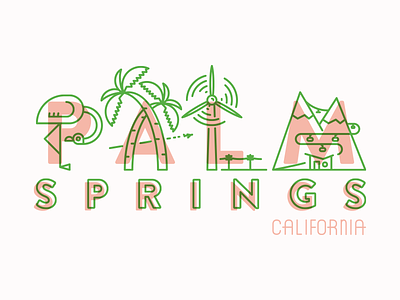Palm Springs flamingo illustration letterpress pa palm springs palm trees postcard