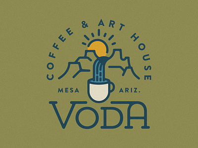 Logo arizona art house branding coffee coffee house logo waterfall