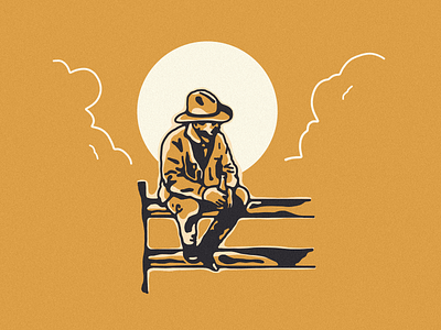 Cowboy beer clean cowboy illustration