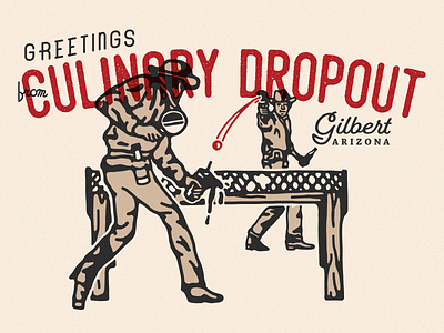 Culinary Dropout Postcard arizona cowboys culinary dropout drinks food ping pong postcards restuarant