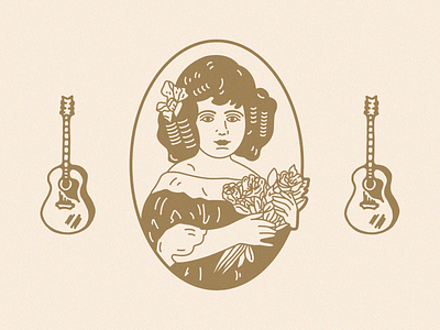Labella Strings Refresh acoustic guitar flowers girl with flowers guitar guitar strings illustration labella refresh