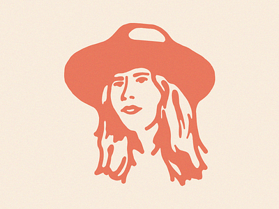 Lauren Portrait cowgirl desert hat headshot illustration lauren portrait portrait design single color