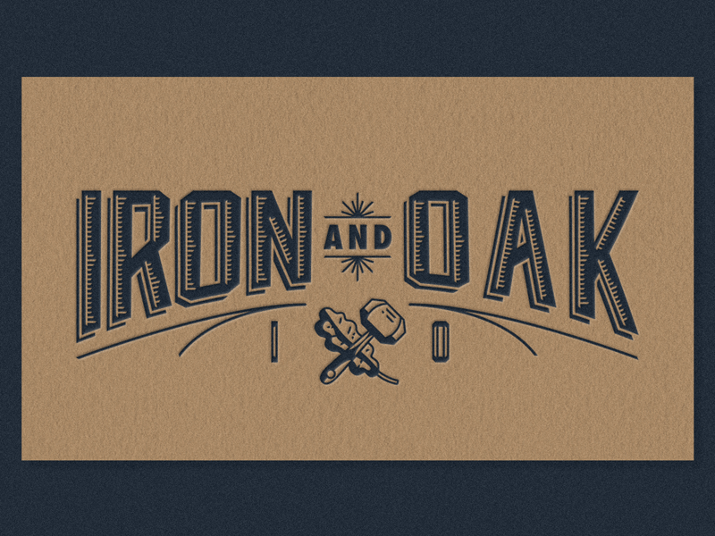 Iron & Oak arizona branding branding design business card hammer logo handmade identity iron oak letterpress letterpress business card local logo oak leaf logo