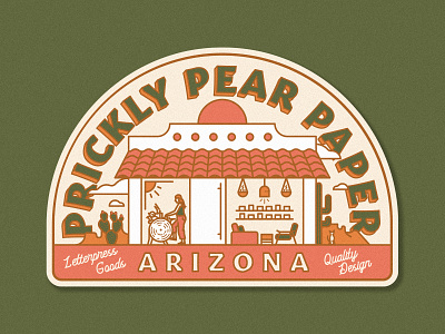 Prickly Pear Paper arizona cactus desert illustration letterpress prickly pear paper southwest southwestern sticker storefront storefront design
