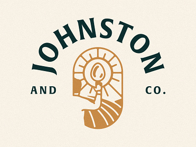 Johnston And Co branding farm logo farmer farming field lockup logo logo design