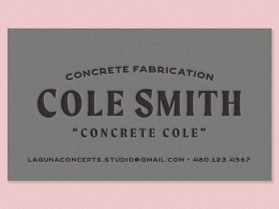 Concrete Cole business card design business cards concrete concrete cole letterpress letterpress mockup