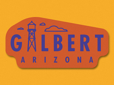 Gilbert, AZ arizona az city city sticker die cut gilbert sticker water tower weekly warm up