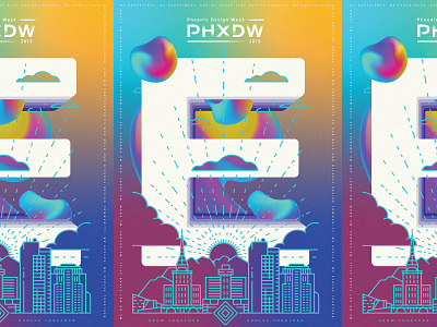 PHX DW E-V-O-L-V-E Poster arizona design week gradients phoenix phoenix design week phoenix logo phoenix poster phxdw poster print poster typography
