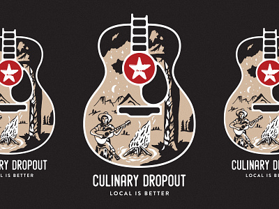 Local Tunes cowgirl fire graphic shirt guitar illustration local local business music music illustration restaurant tunes