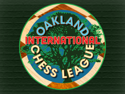 Oakland International Chess League avant garde gothic chess cubano oak tree oakland
