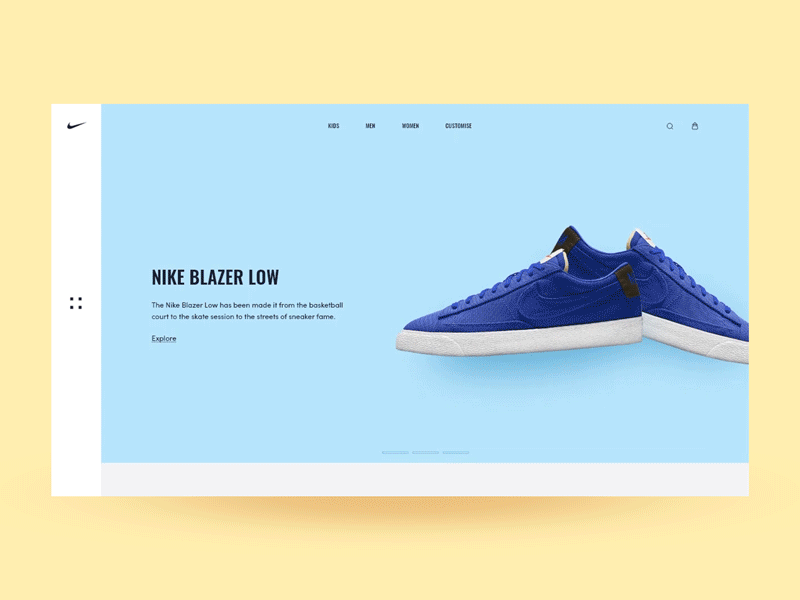 Nike Store app application bar dashboad design ecommerce footer interaction list listing menu nike product shoe side slider sneakers ui ux web