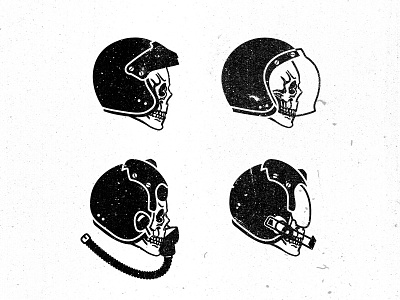 Untitled Personal Project | Speed Skulls distress fighter grunge helicopter helmet illustration military motorcycle pilot racing skulls