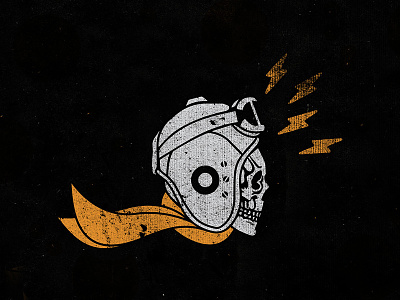 Speedskull | Personal Project distress flight flying goggles grunge helmet illustration pilot skull