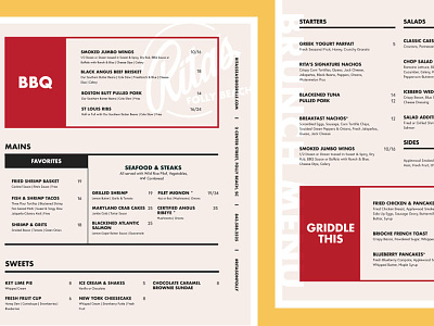 Rita's Seaside Grille – Rebrand Menu Design charleston folly beach menu design print restaurant ritas