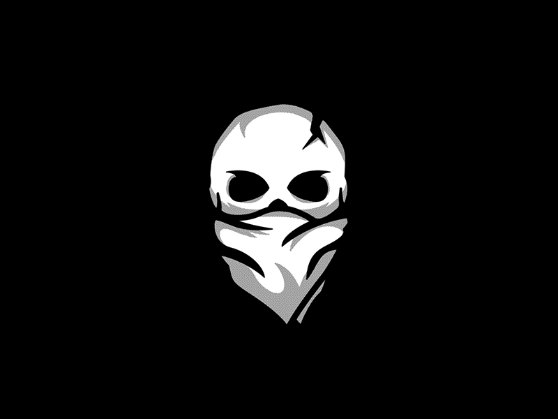 Project Nomad - Teaser animated bandana branding glitch halftone hiragana illustration logo skull