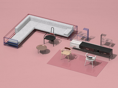 Furniture Series chairdesign design furniture graphic design industrialdesign interior design minimalism modern productdesign sofa table