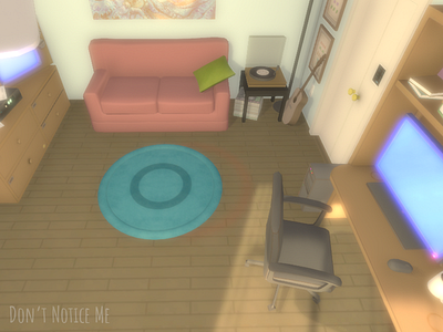 Don't Notice Me 3d 3d art bedroom game happy illustration indie lofi relaxed room scene