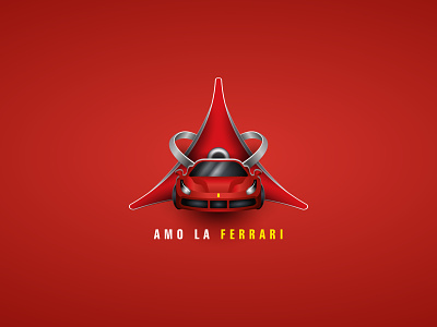 Amo La Ferrari brand branding car concept design ferrrari icon illustration logo red vector