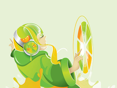 Citrus Burst character citrus concept design green illustration music music art vector