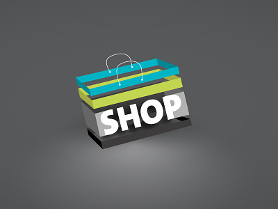 Let's Go Shopping Dark Mode blue branding concept design green icon illustration logo typography vector