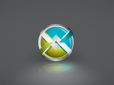 XO Emblem blue brand branding concept design green icon illustration logo vector