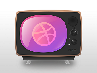 Oldschool TV adobe curves dribbble gradient illustration illustrator television tv vector