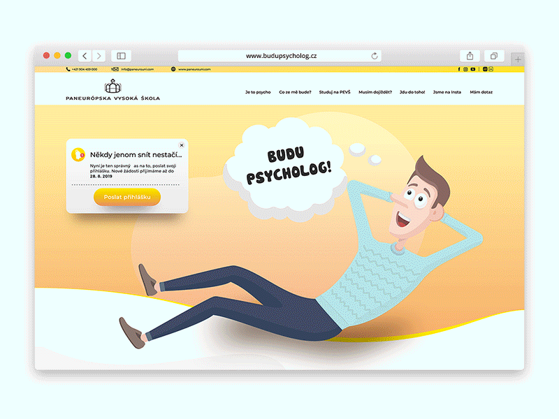 BUDUPSYCHOLOG.cz adobe xd illustration microsite layout interface gif animation webdesig we design safari webdesing