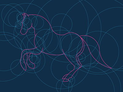 Horse animal circles geometry horse horse logo illustrator paths rings vector