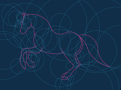 Horse animal circles geometry horse horse logo illustrator paths rings vector
