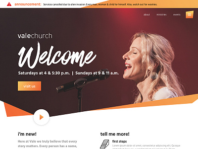 Vale Church church ui design uidesign web design