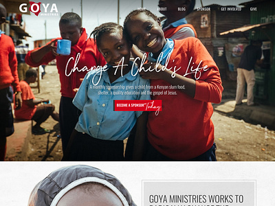 GOYA Ministries charity layout non profit ui website