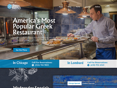 Greek Islands layout restaurant ui website