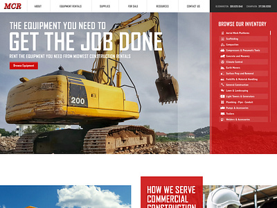 Midwest Construction Rentals construction layout ui website