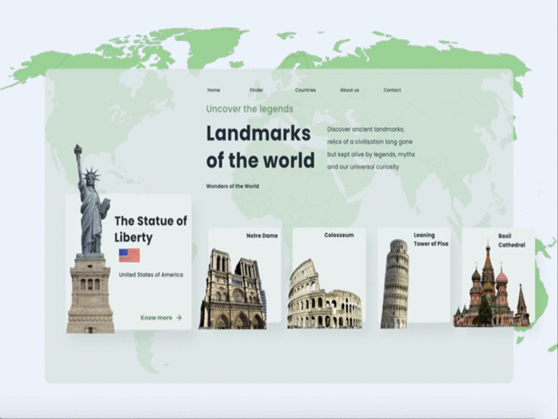 Landmarks of the World adobe xd design travel ux web