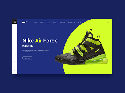 Nike Web Design design ui ux design web