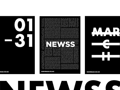 NewsS - Promotion black bw clean news poster type typography web website white