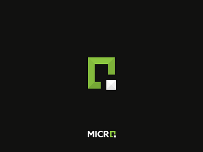 Micro Logo branding cube logo mark micro pixel square