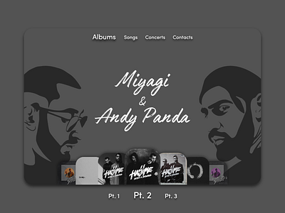 Miyagi & Andy Panda art design gray music ui uidesign uiux ux uxdesign web webdesign website website design