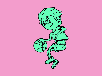 New Player basketball boy flat illustration player