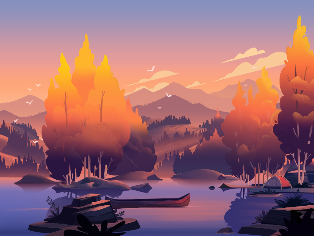 the remain light of sunset by Smiling on Dribbble