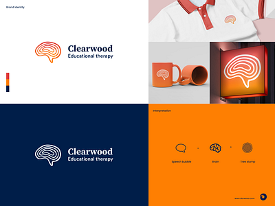 Clearwood Logo Concept branding company lerning logo minimalistic monogram pictorial school students study therapie tutoring wordmark
