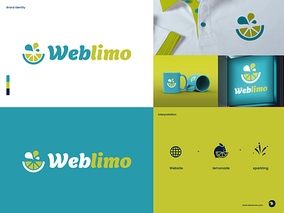 Weblimo Logo Concept agency brand branding company concept fizzy fresh lemonade logo minimalistic pictorial sparkling website wordmark