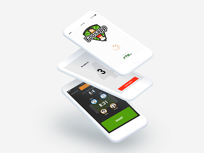 UI Design of "Foosapp" app app behance branding clean clean app debut design foosball game game app layout logo minimal mock up nextap play sport sport app ui ux