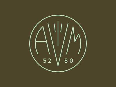 AVM logo mark seal typography