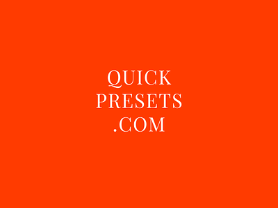 QuickPresets logo branding expressive logo logo design logotype orange typography vector
