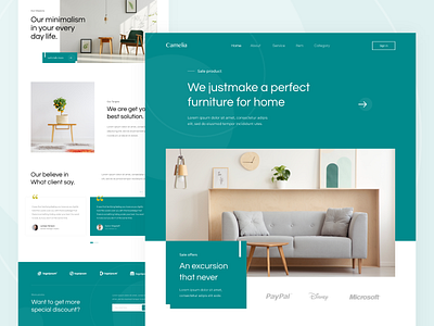 Camelia #03 - Interior Landing Page clean clean ui design fresh furniture website interior landing page landingpage typogaphy ui ux web webdesign website