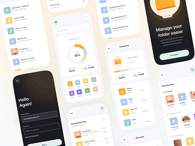 Memo - File Manager Apps app cloud file filemanager mobile app onboarding sign in ui ux