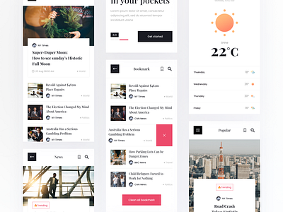 Uptrend - News Mobile App Exploration app article blog blogging design new shots news news app trending ui uiux ux weather
