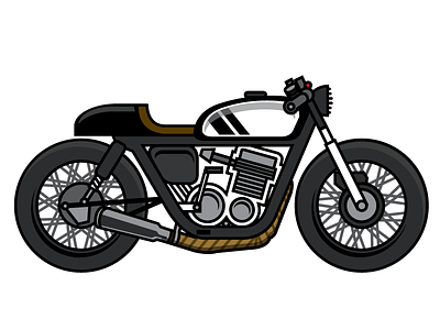 Cafe Racer caferacer illustration lines motorcycle racer