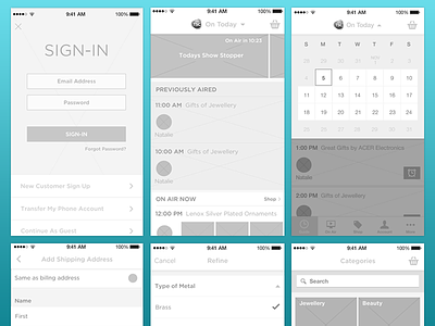 TSC Wireframes app iphone ui ux wireframes